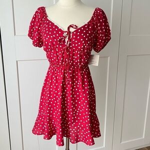 PASSPORT White Hearts Mini Dress sz. M- Juniors